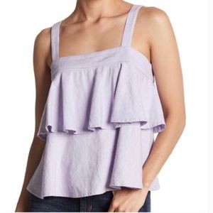 Lavender ruffle top